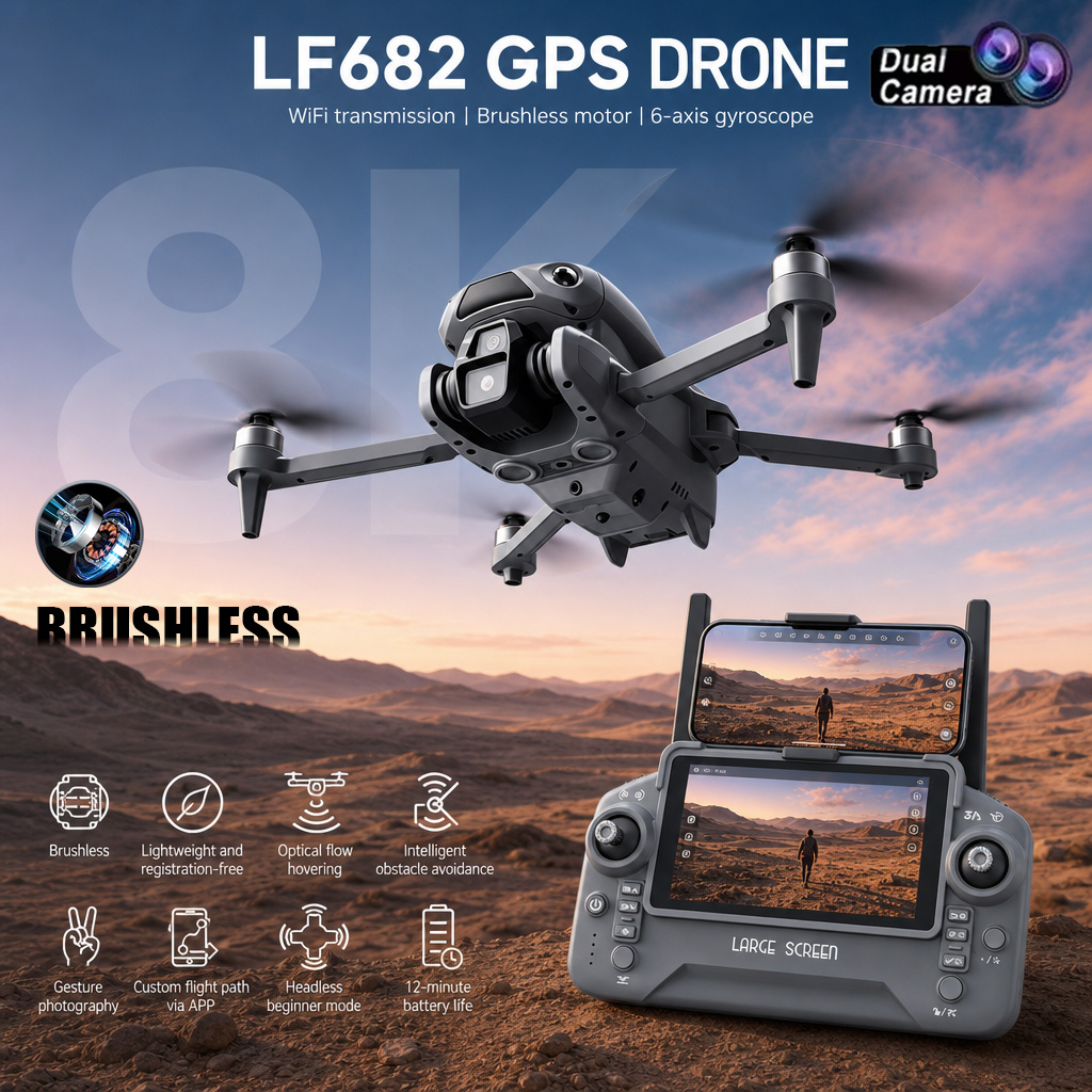 Drone Photogrammetry - Yeni LF682 Drone 8K Çift Kameralı